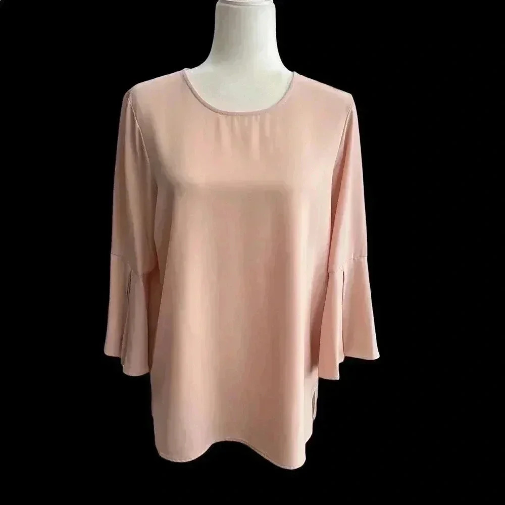 Calvin Klein Round Neck Bell Long Sleeve Blush Size M